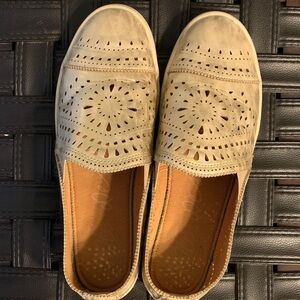 Fun 🤩 Gold Perforated Slip-On Shoes